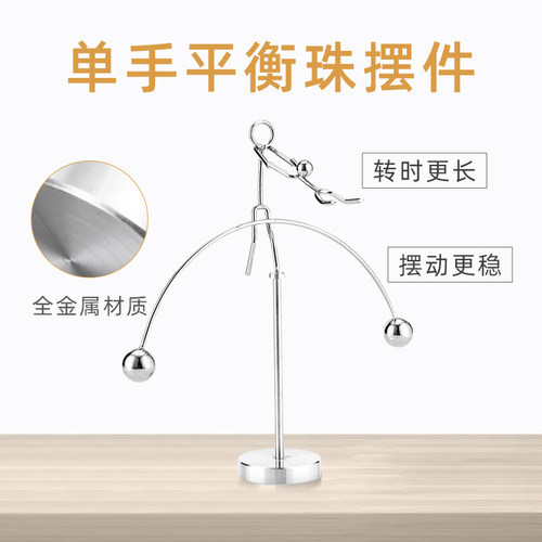 不倒翁平衡小铁人创意摆件桌面益智办公室减压玩具男女生生日礼品 - 图0