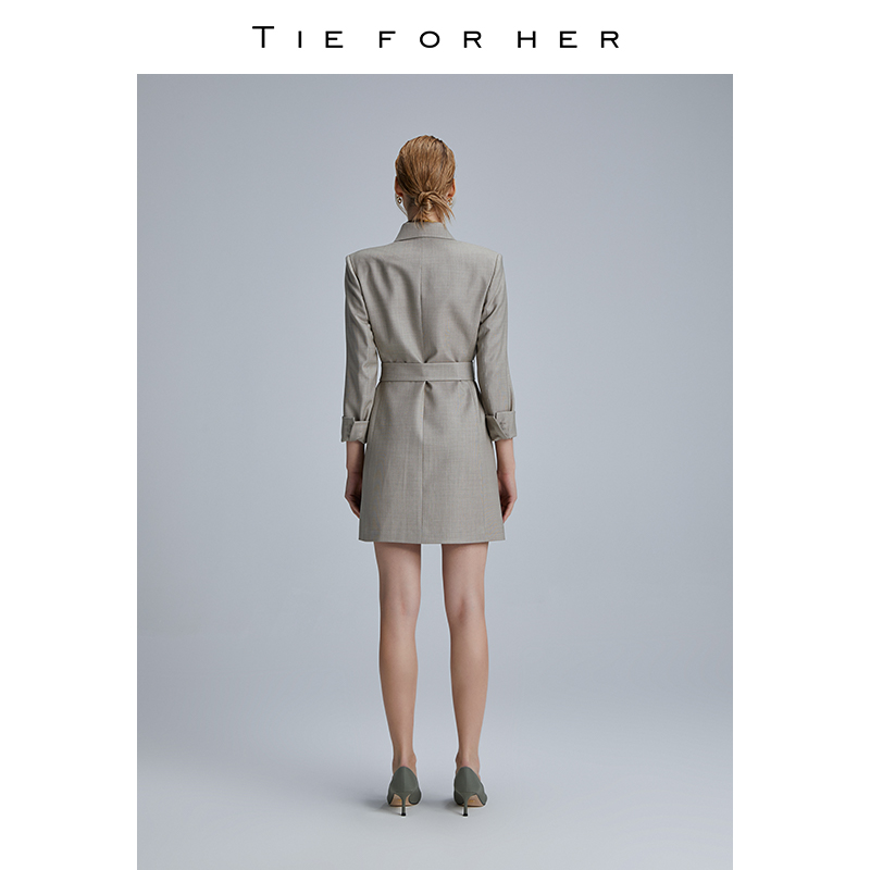 TieForHer丽制「EV-LéDress™轻通勤羊毛西装裙系列」|束腰长裙 - 图3