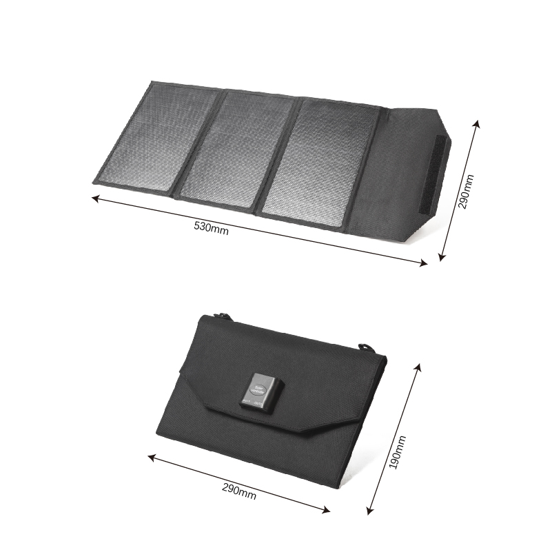 户外旅行车载太阳能发电板移动电源便携折叠充电包手机快充充电器-图3