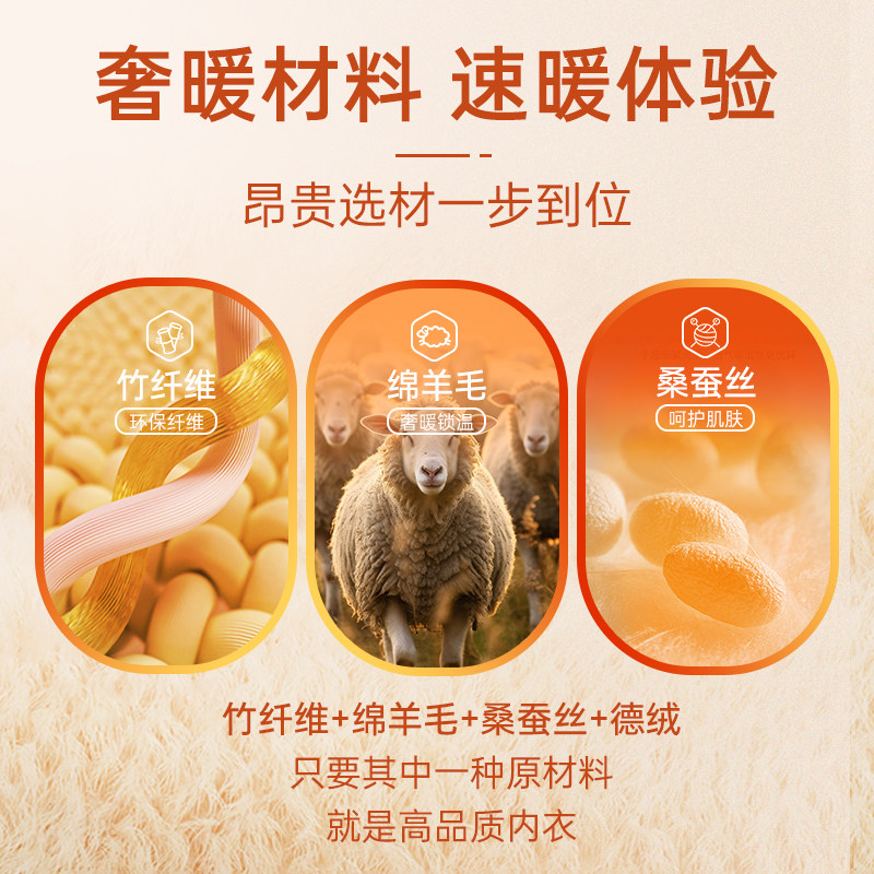 CarreKenbt男士羊毛保暖衣发热加厚德绒打底上衣桑蚕丝保暖内衣男,淘宝优惠券,粉丝福利购,淘宝优惠卷