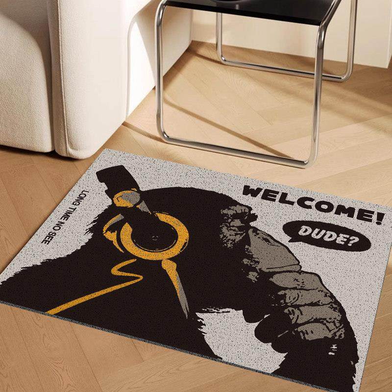 创意酷潮猩猩入户地垫脚垫可裁剪丝圈进门防滑家用玄关门厅口地毯,淘宝优惠券,粉丝福利购,淘宝优惠卷