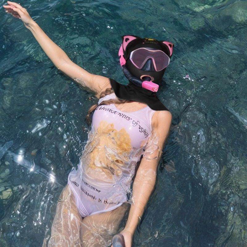 脸基尼游泳专用防晒面罩全脸护颈女沙滩抗UV冲浪潜水泳帽头套,淘宝优惠券,粉丝福利购,淘宝优惠卷