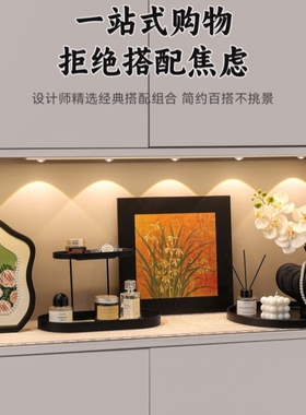 高级入门玄关摆件中古风玄关装饰摆件放钥匙收纳进门口法式复古鞋