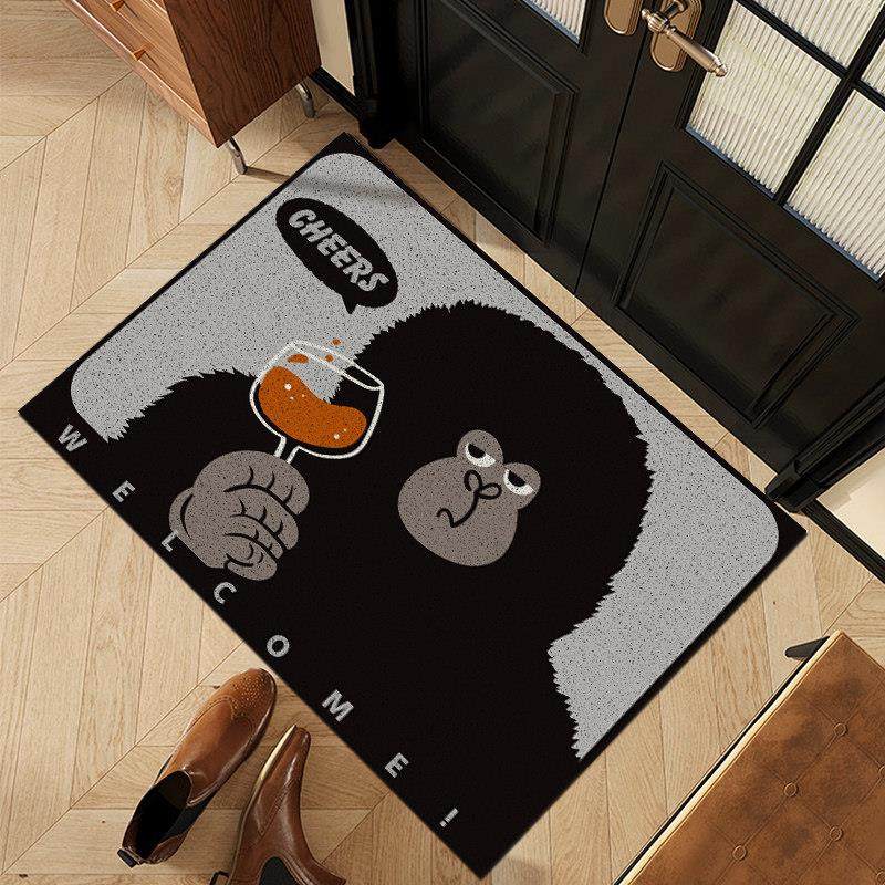 创意酷潮猩猩入户地垫脚垫可裁剪丝圈进门防滑家用玄关门厅口地毯,淘宝优惠券,粉丝福利购,淘宝优惠卷