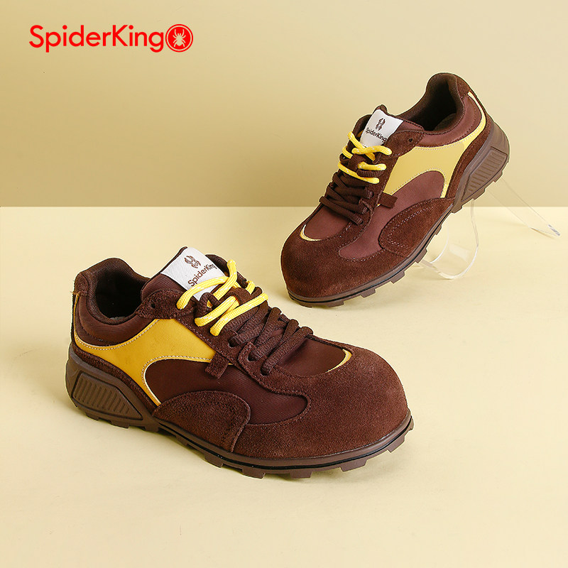 蜘蛛王真皮糖果色丑萌德训鞋女2025春秋运动老爹鞋户外休闲旅游鞋 - 图2