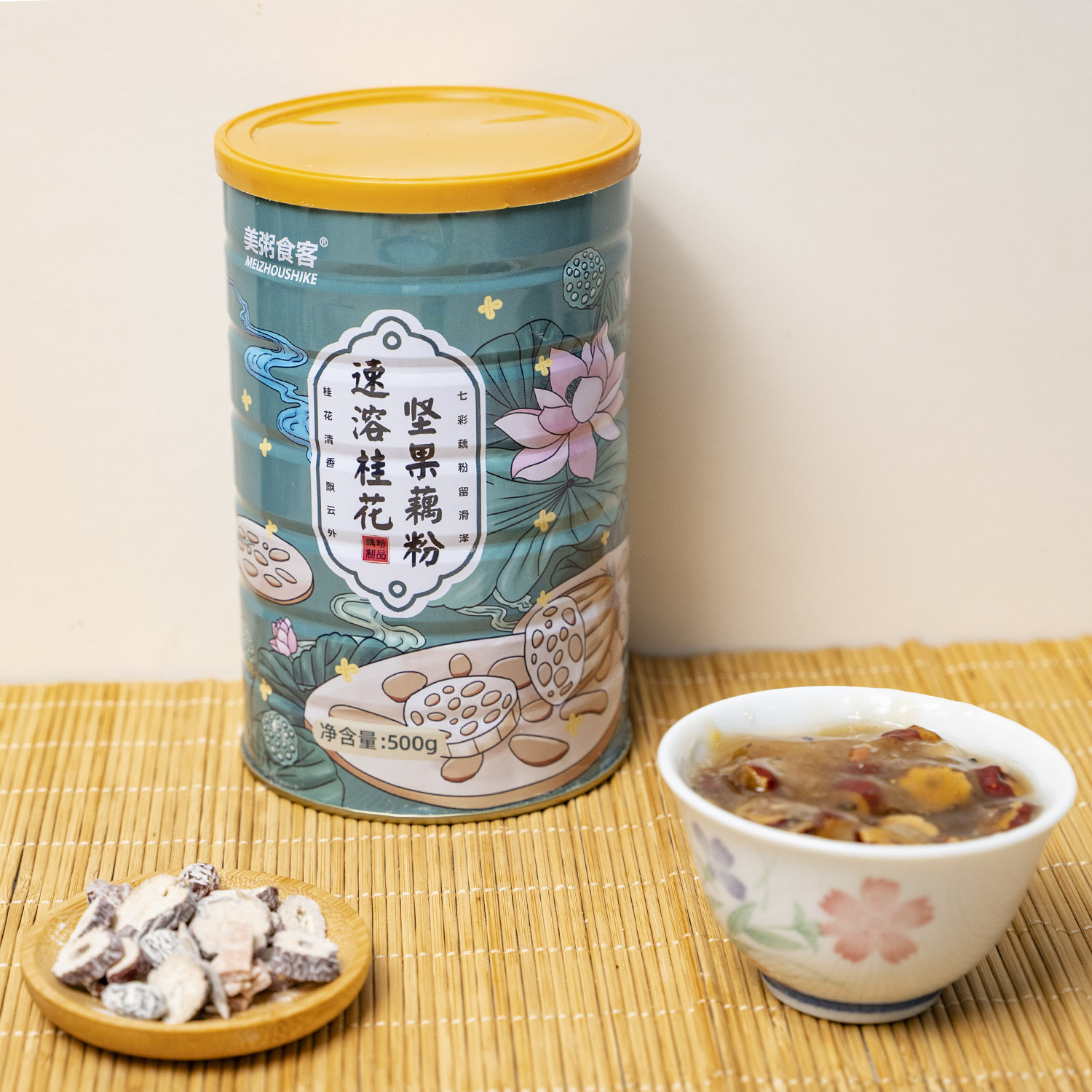 美粥食客坚果藕粉速溶罐装桂花羹早餐食品速食营养排行榜冲调饮品 - 图0