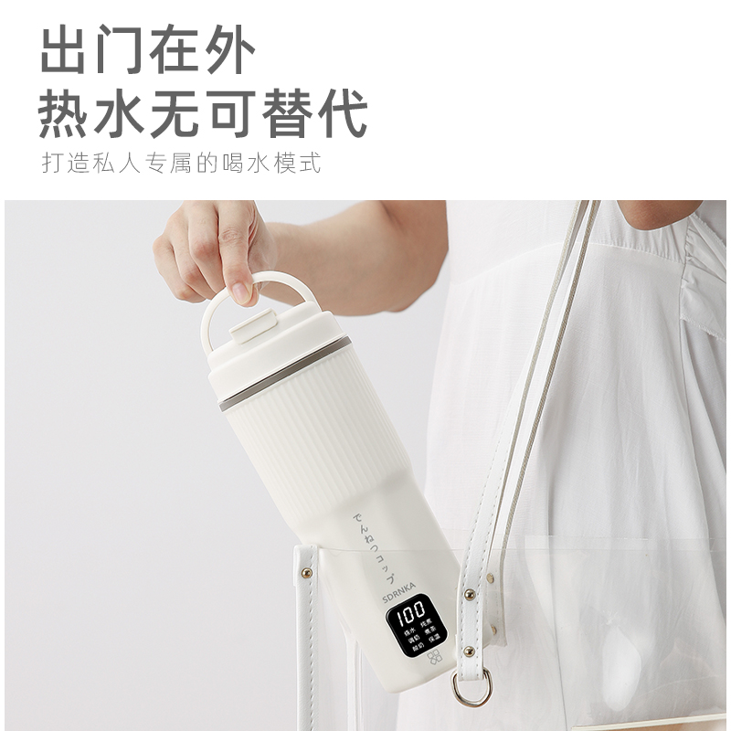日本SDRNKA烧水杯便携式烧水壶旅行电热水杯小型加热保温杯热水壶 - 图0