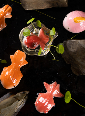 新中式陶瓷小金鱼缸漂浮仿真鱼