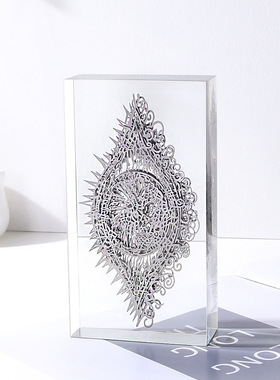 加工定制环氧树脂独特创意桌面抽象眼睛雕塑艺术品金属装饰品摆件