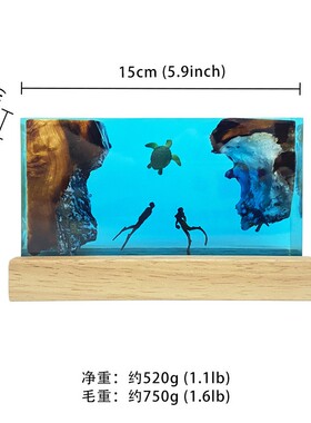 海洋系列环氧树脂摆件海龟氛围感小夜灯跨境节日生日朋友创意礼物