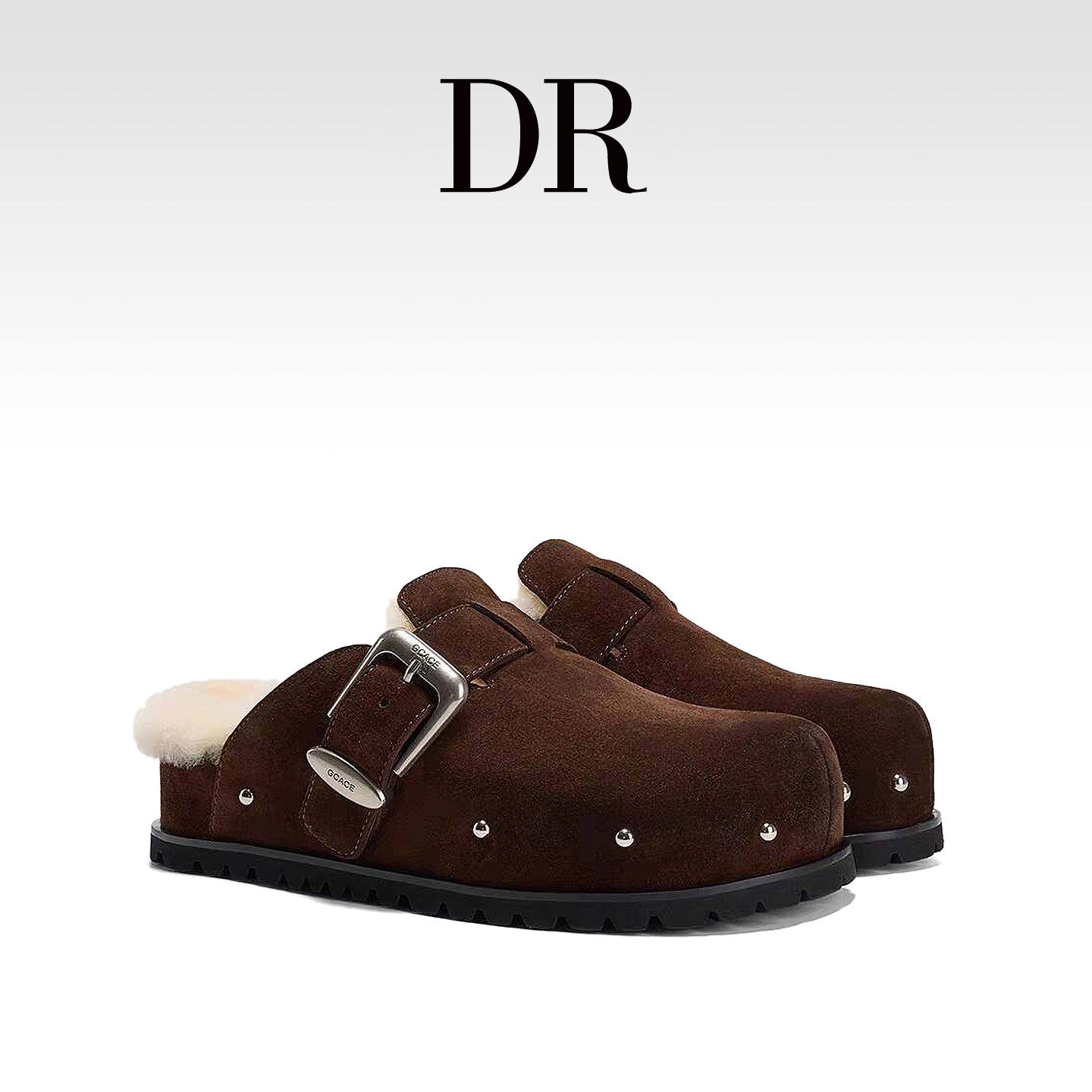 DR官方正品铆钉勃肯厚底勃肯鞋女外穿增高加绒毛毛鞋包头拖鞋女鞋,淘宝优惠券,粉丝福利购,淘宝优惠卷