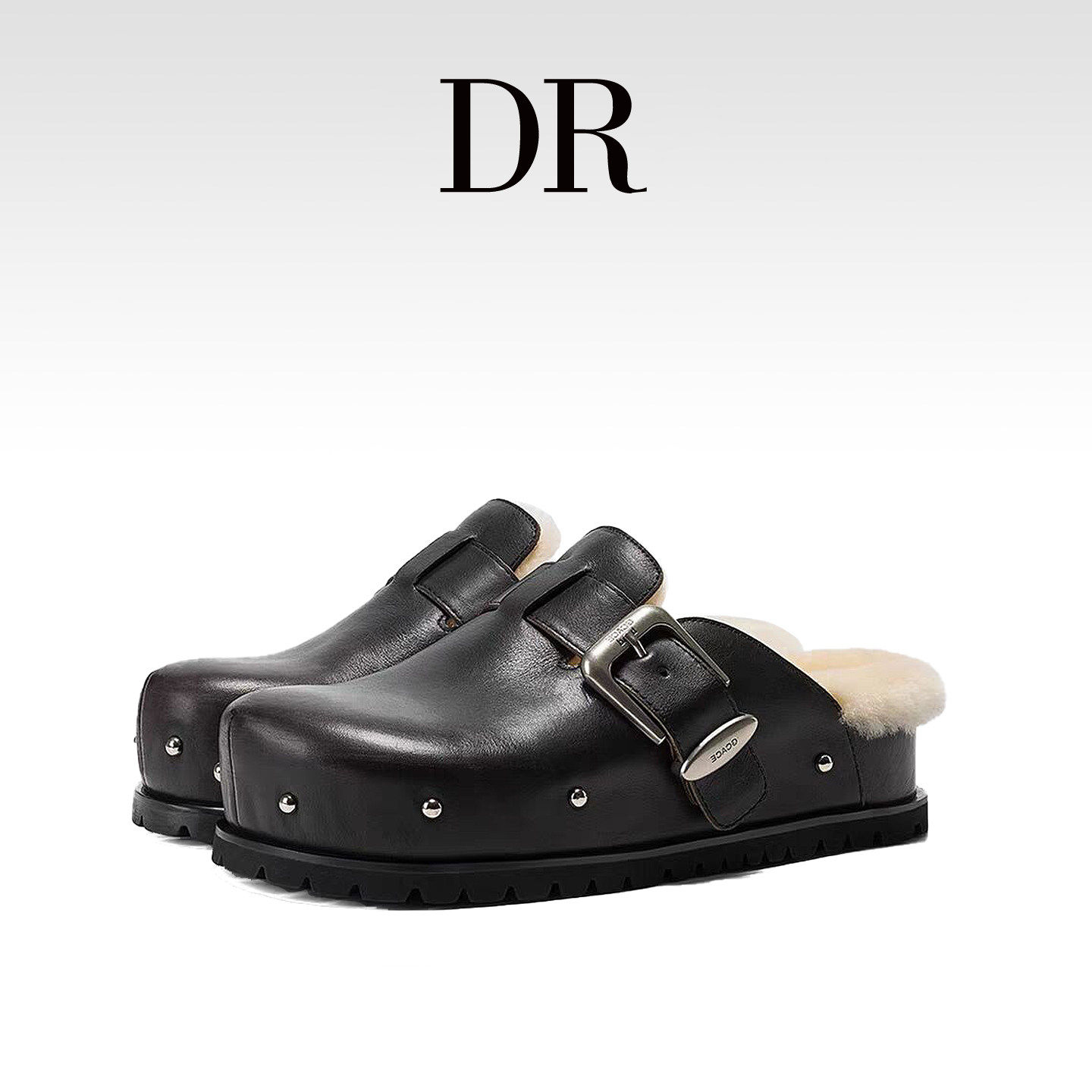 DR官方正品铆钉勃肯厚底勃肯鞋女外穿增高加绒毛毛鞋包头拖鞋女鞋,淘宝优惠券,粉丝福利购,淘宝优惠卷