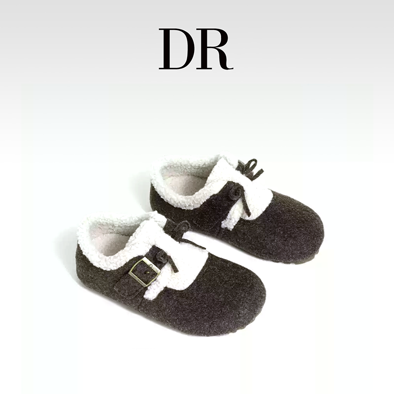 DR官方正品2025年冬季加绒软底勃肯鞋纯色平底鞋圆头舒适鞋青年,淘宝优惠券,粉丝福利购,淘宝优惠卷