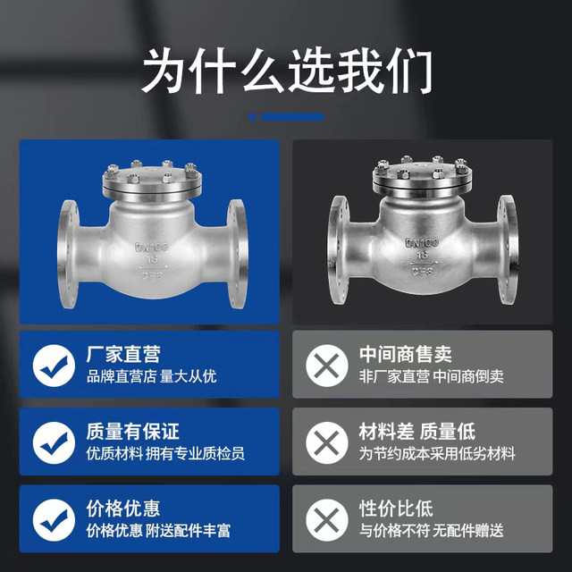 304 stainless steel swing flange check valve Wuyuan