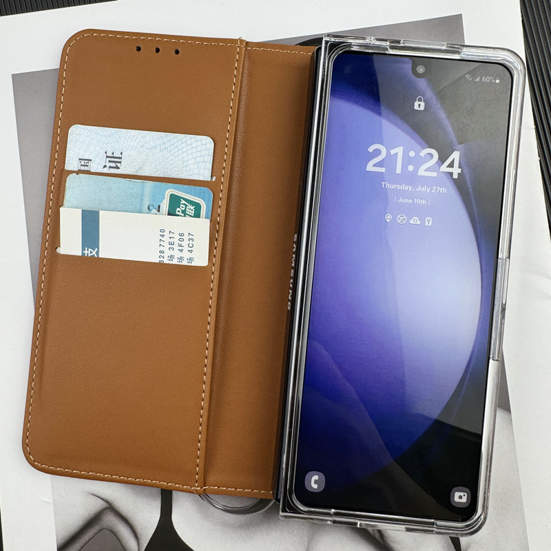 一体强磁附吸适用三星zfold6手机壳新款zfold7皮套折叠屏保护套zfold5翻盖式皮质商务可插卡零钱高档时尚外壳