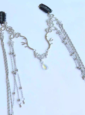 新款异域人鱼公主流苏额头链发饰品超仙水晶头饰项链蝴蝶耳环耳挂