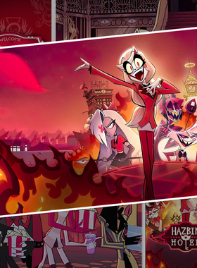 地狱客栈HazbinHotel海报动漫夏莉维姬房间自粘壁纸贴画装饰墙贴