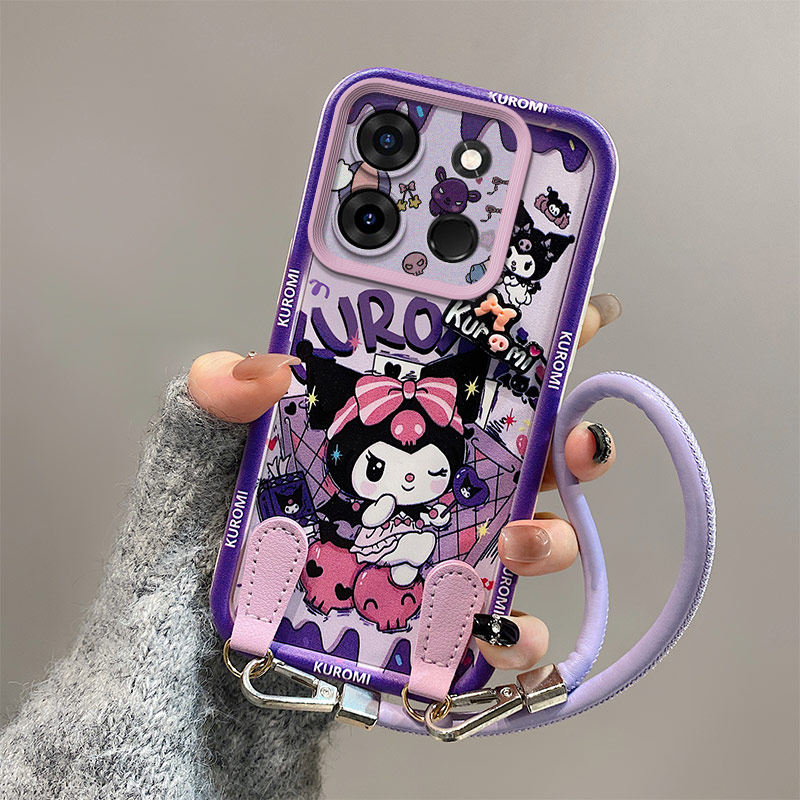 库洛米适用Tecno Pop7pro手机壳可爱潮流少女tecon小新创意卡通p0p7pro保护套tecmo pop7por米奇硅胶手绳传音 - 图0