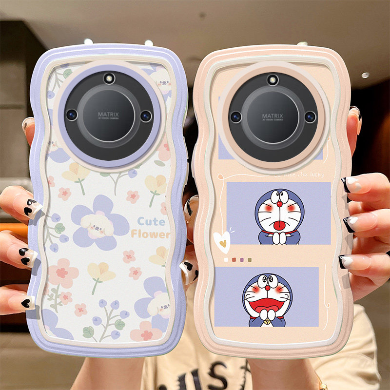 适用于荣耀X40手机壳新款曲屏版honorx40动漫全包摄像头。华为容耀x40i手机套ins风波浪X4O卡通可爱少女心x40