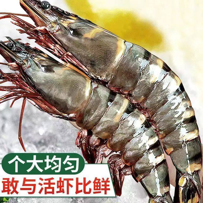 Black tiger shrimp, fresh, large, quick-frozen tiger shrimp
