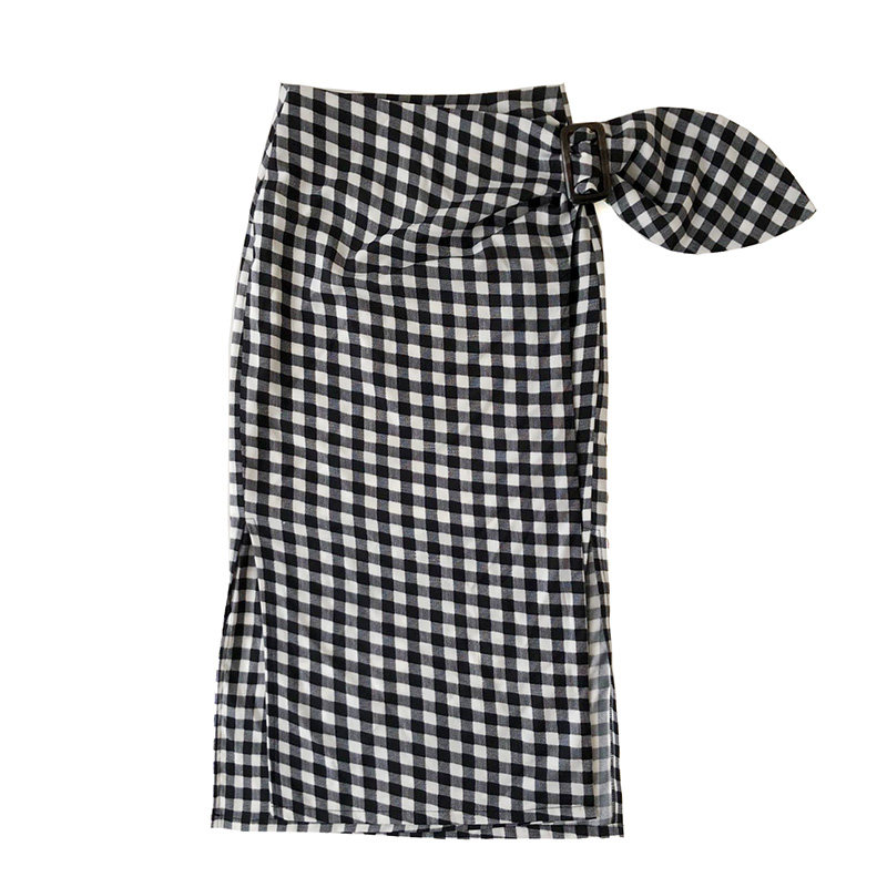 复古格子女2020新款高腰夏格纹裙子 裙踪魅影半身裙