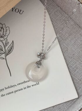 日系设计师topwhits银福字玉髓项链女日系复古小众设计高级感锁骨