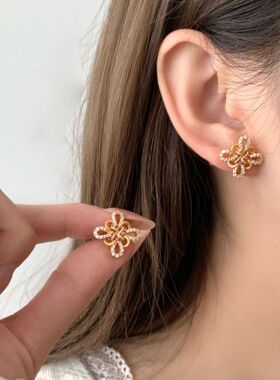 日系设计师topwhits银中国结耳钉女款ins风高级感复古小众设计