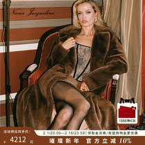 NanaJacqueline Environmentally Friendly Leather Grass Long Coat Autumn Winter New Curly retro atmosphere Teddy Bear Great Coat