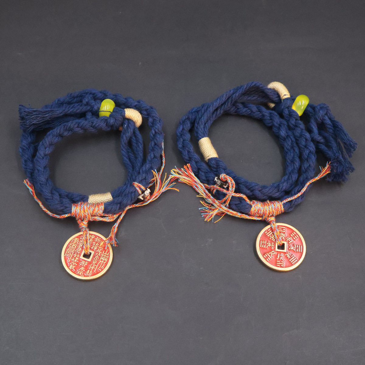 新中式山鬼花钱朱砂手绳小众手链民族风藏式编织手串情侣手饰手链,淘宝优惠券,粉丝福利购,淘宝优惠卷