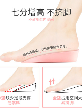 aj1内增高鞋垫女夏季适配高帮增高垫隐形半垫增高神器不累脚舒适