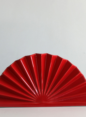 折扇陶瓷艺术摆件北欧现代简约家居客厅样板房酒店新中式博P古架