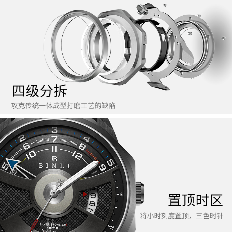 宾利表2023新款男士手表防水时尚休闲运动潮流全自动机械男表8602 - 图1