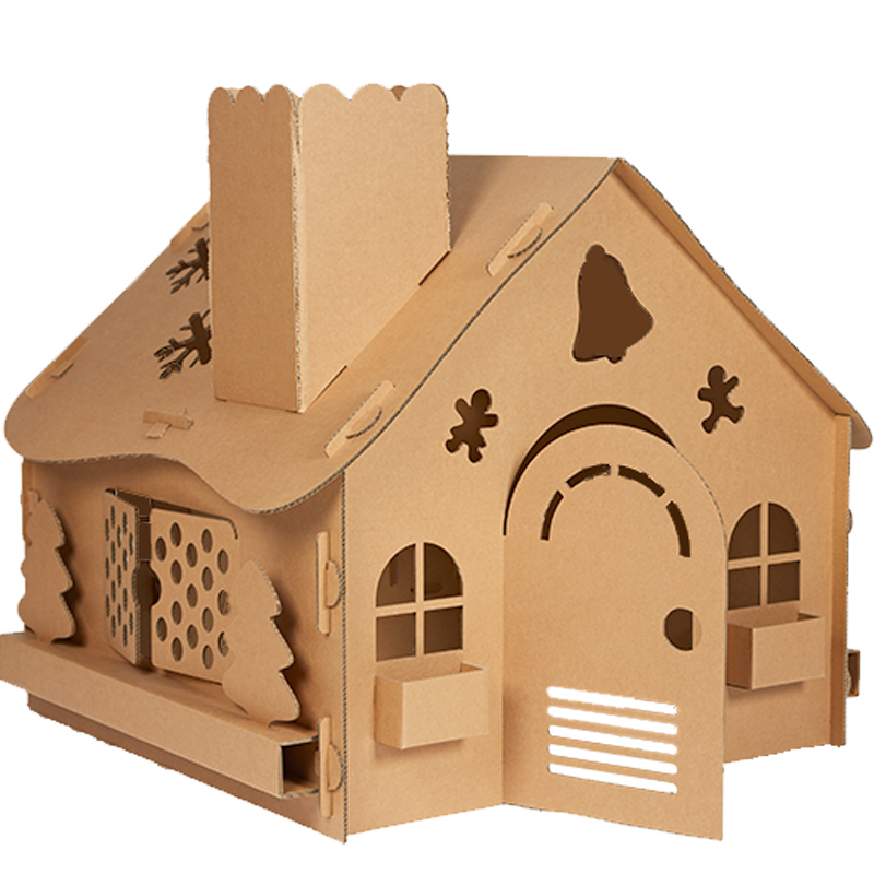 瓦楞纸箱儿童室内帐篷房子画涂鸦DIY玩具幼儿园城堡纸板壳游戏屋 - 图3