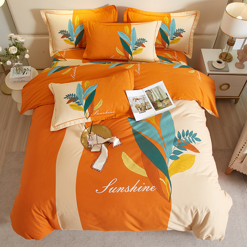 纯棉磨毛四件套秋冬轻奢三件套床单 假日印象床品套件/四件套/多件套