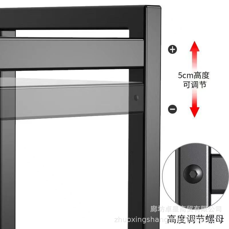 微波炉置物架厨房家用可伸缩台面烤箱电饭煲调料收纳落地架子厂家-图1