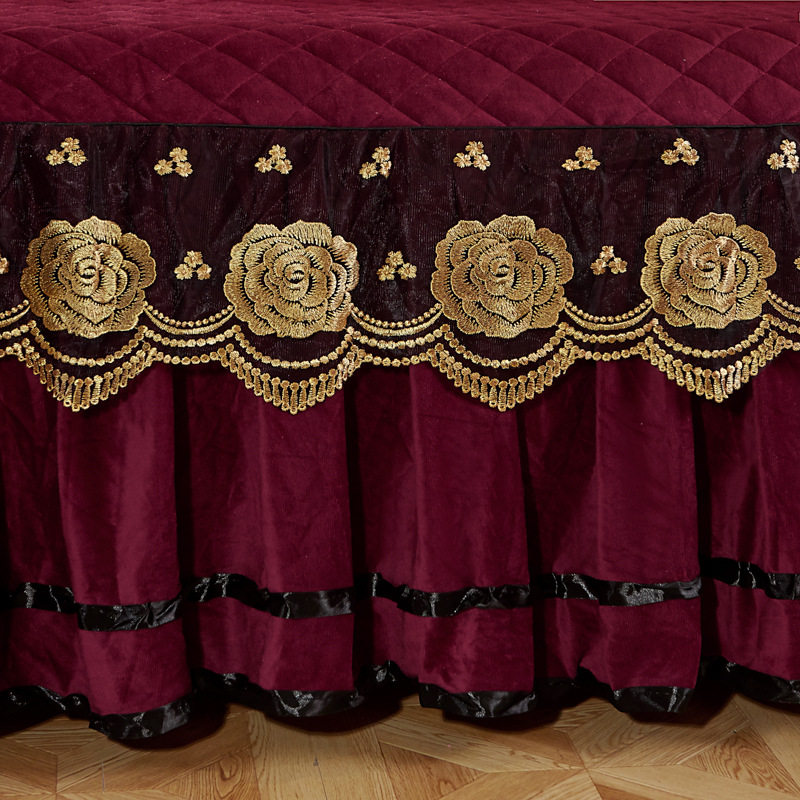 夹棉加厚床罩床套单件公主欧式水晶绒床裙床垫保护套冬席梦思床围,淘宝优惠券,粉丝福利购,淘宝优惠卷