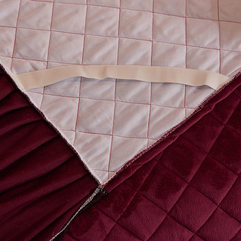 夹棉加厚床罩床套单件公主欧式水晶绒床裙床垫保护套冬席梦思床围,淘宝优惠券,粉丝福利购,淘宝优惠卷