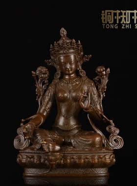 纯铜菩萨彩绘佛像摆件乔迁礼品