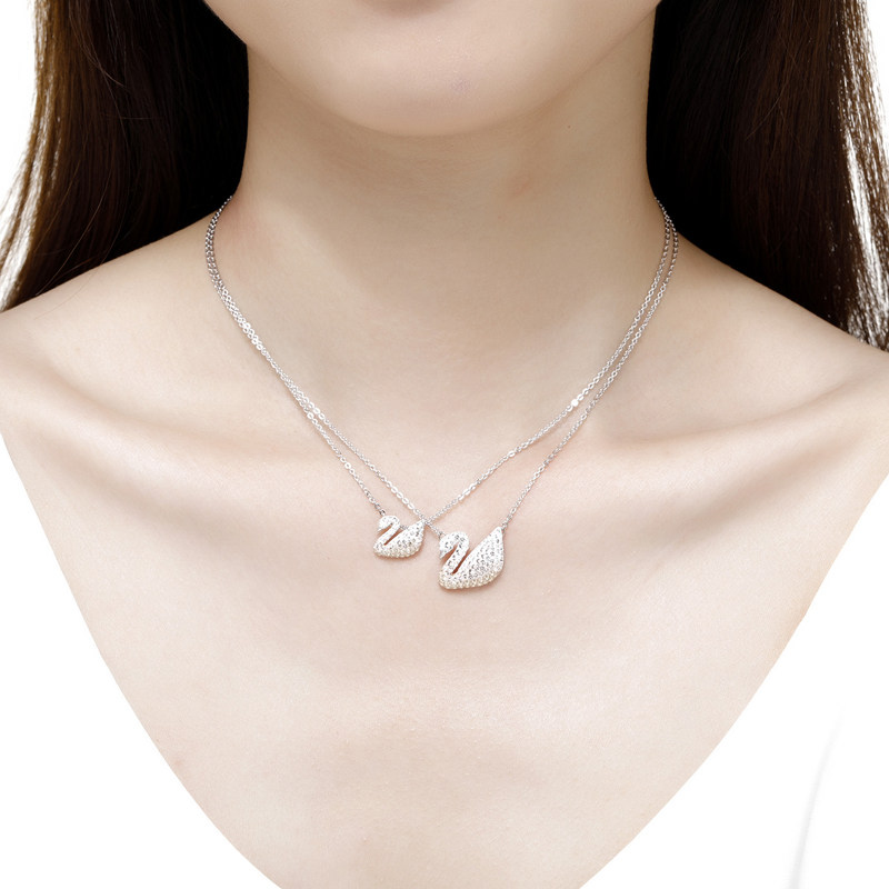 swarovski渐变小号天鹅ins锁骨链 冠豪捷饰品海外项链