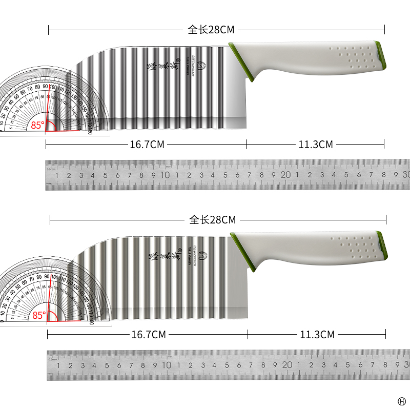 德国304不锈钢狼牙土豆刀家用波浪刀商用波纹刀洋芋花刀切菜神器-图3