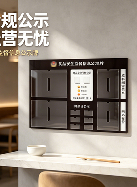 奶茶店食品安全信息公示栏