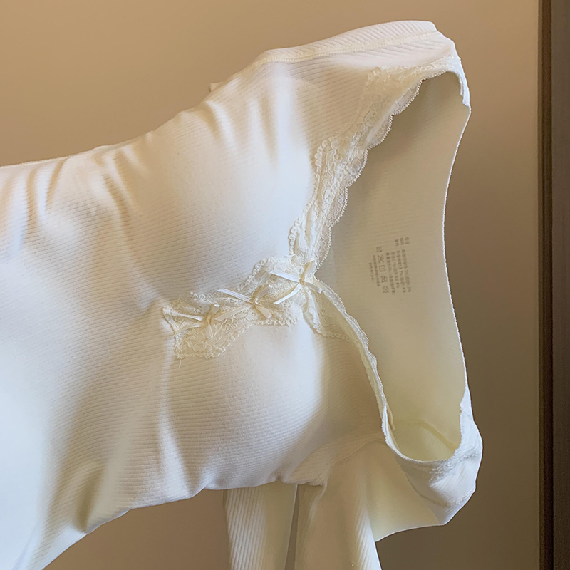 蚕丝羊绒保暖内衣女加绒加厚秋衣秋裤套装2025秋冬带胸垫修身上衣 - 图1