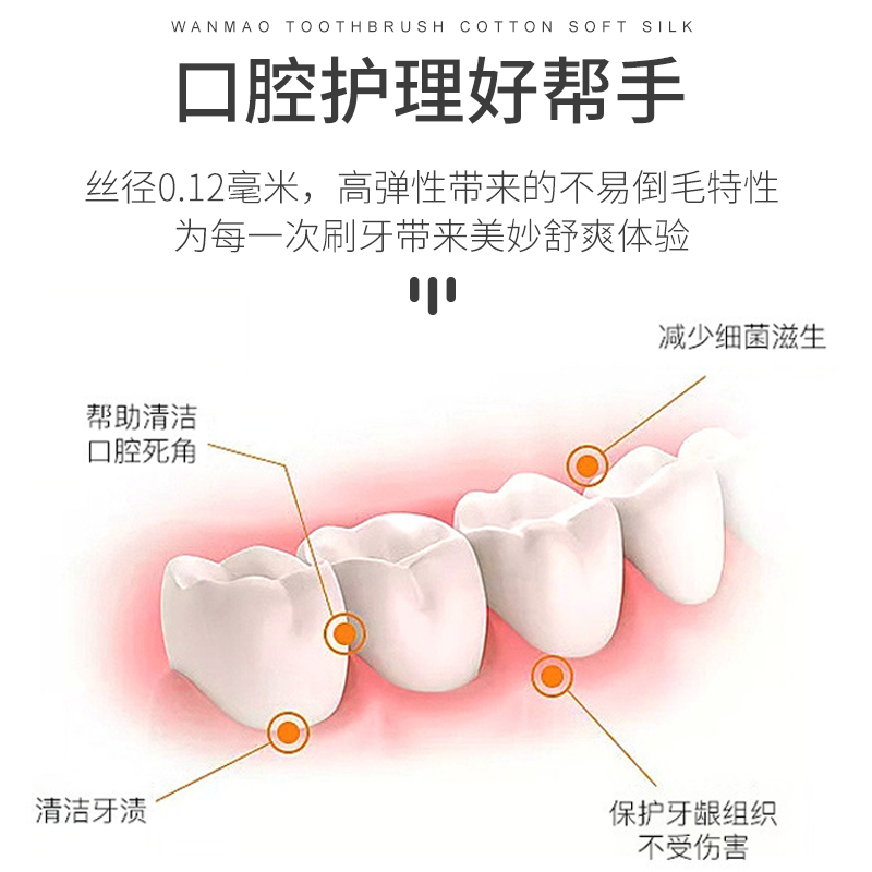 65孔日系宽幅6支软毛成人牙刷升级家庭装大头宽幅情侣款可定制