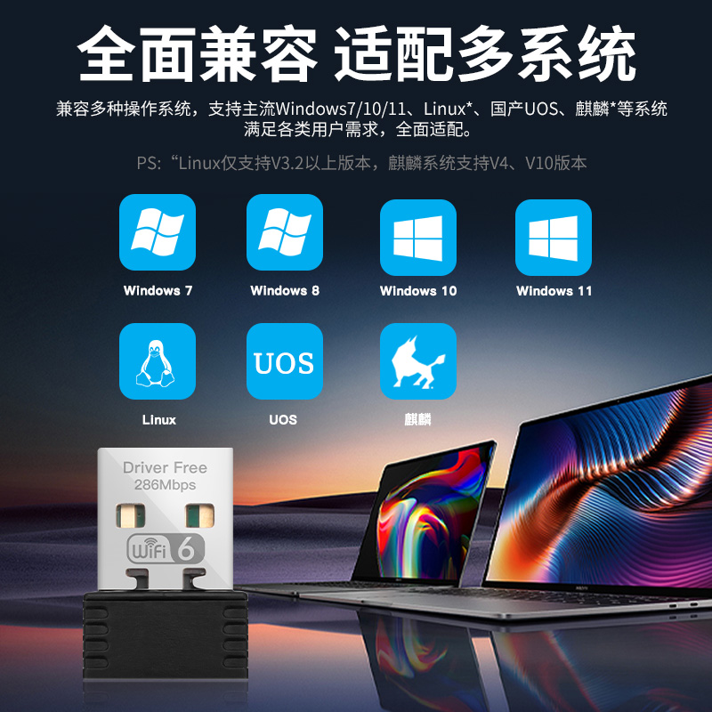 Fenvi 免驱动WiFi6无线网卡USB笔记本1800M台式机电脑主机5G千兆双频外置网络信号WiFi接收发射器上网以太网 - 图3