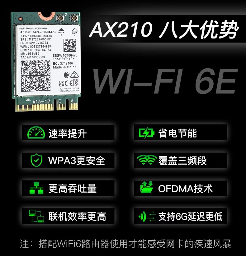 Fenvi AX200/AX210无线网卡WiFi6代电脑笔记本双频7260/8265/9260AC内置无千兆线网卡台式机M.2网卡蓝牙5.2 - 图0