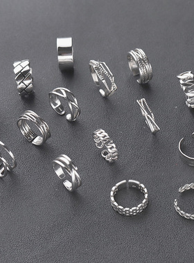 戒指开口ins镀银韩版男