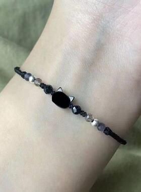 黑猫贝壳手工编织甜美情侣