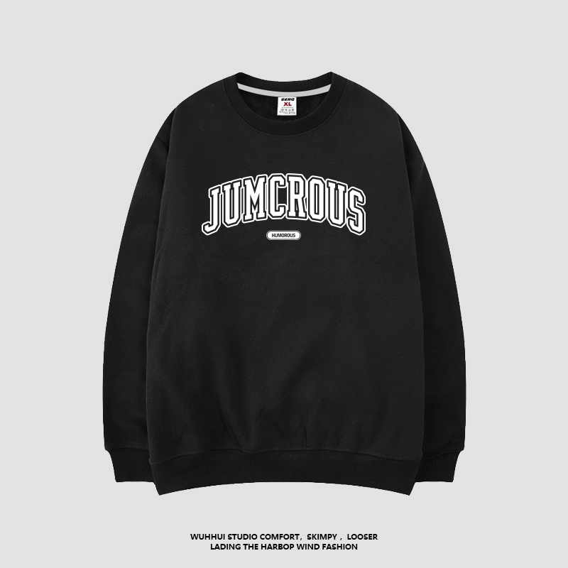 gerq美式高街卡通复古圆领男女卫衣 谷尔骑卫衣