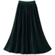 2024 autumn and winter new French retro age-reducing a-line large hem pleated cake skirt spliced ​​skirt long skirt for women