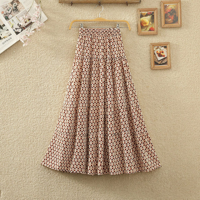 Chiffon floral patchwork cake skirt A-line skirt